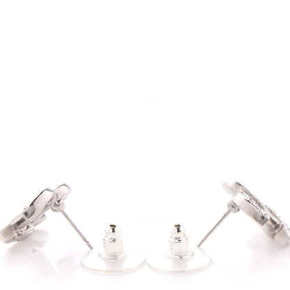 Chanel Crystal CC Earrings Silver 3 of 4