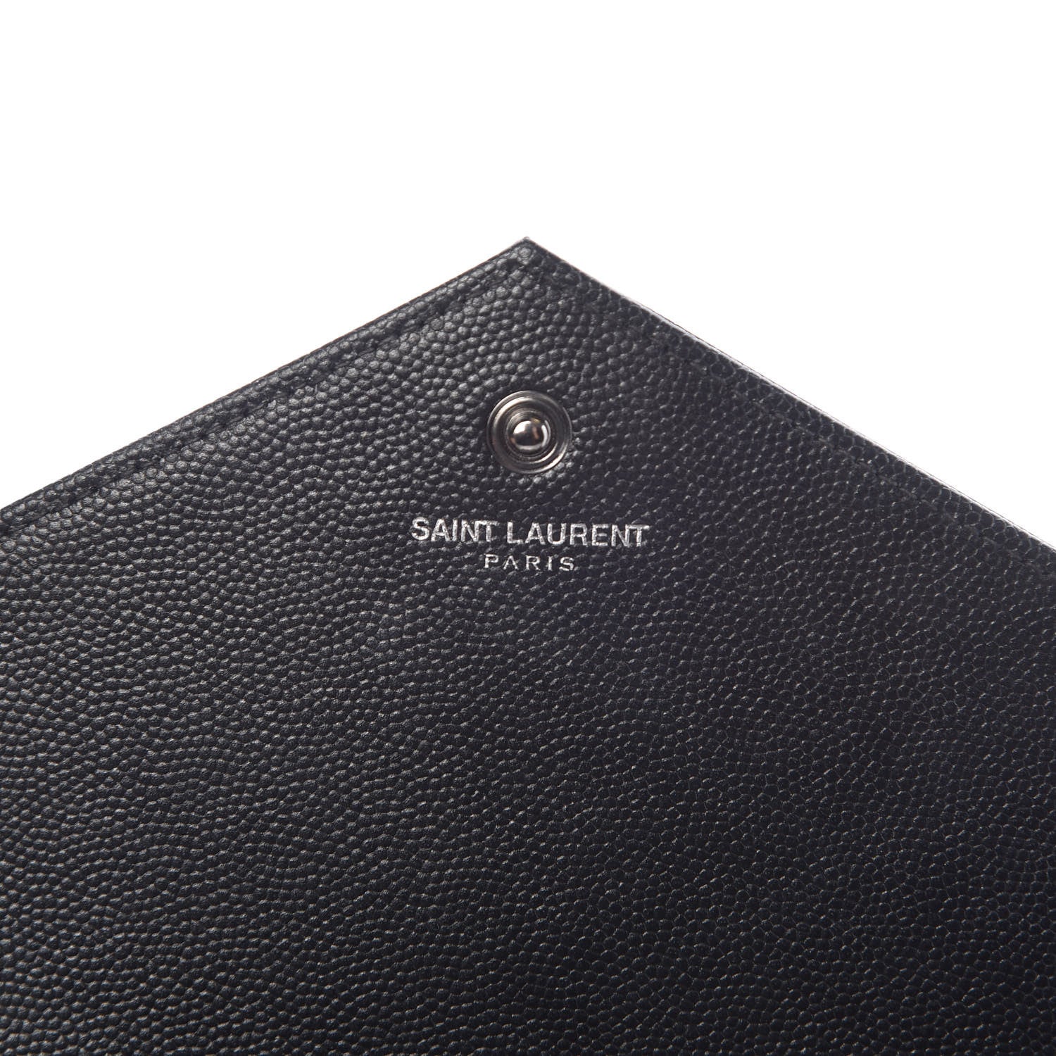 Saint Laurent Grain De Poudre Matelasse Chevron Monogram Chain Wallet Black 6 of 11