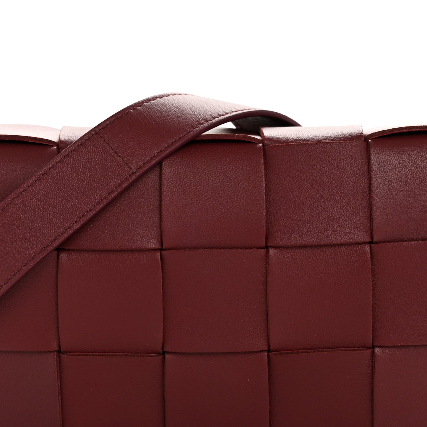 Lambskin Maxi Intrecciato Small Cassette Crossbody Bag Barolo