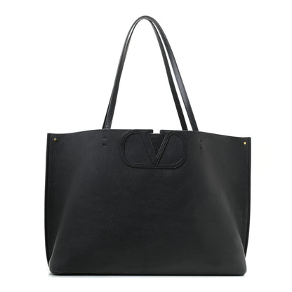 Valentino Garavani Calfskin Large Vlogo Tote Black 1 of 9