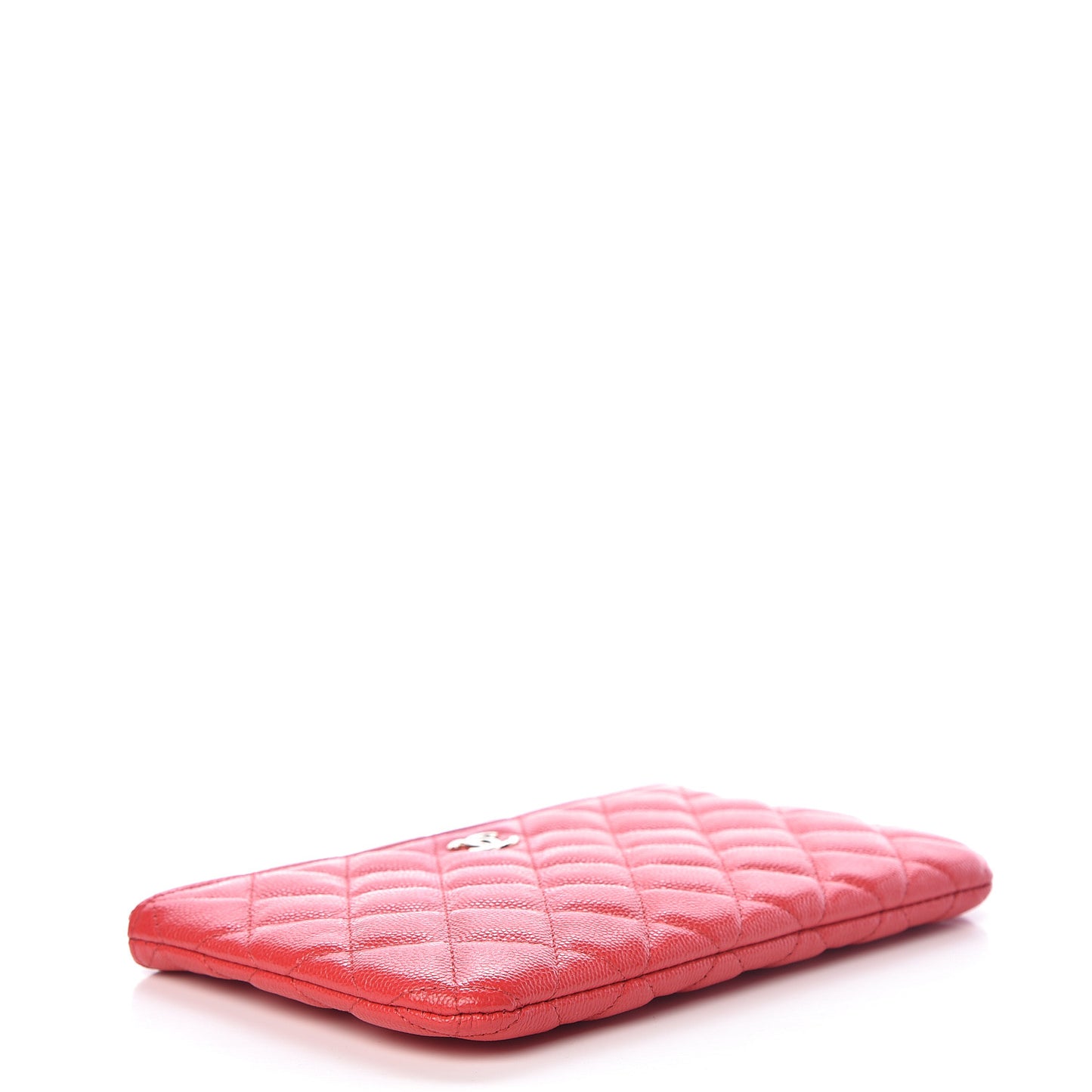 Shiny Caviar Quilted Cosmetic Case Red
