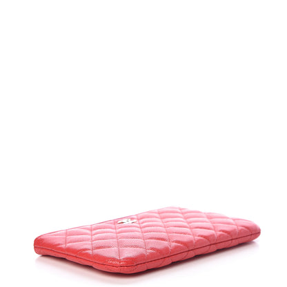Chanel Shiny Caviar Quilted Cosmetic Case Red 4 of 8