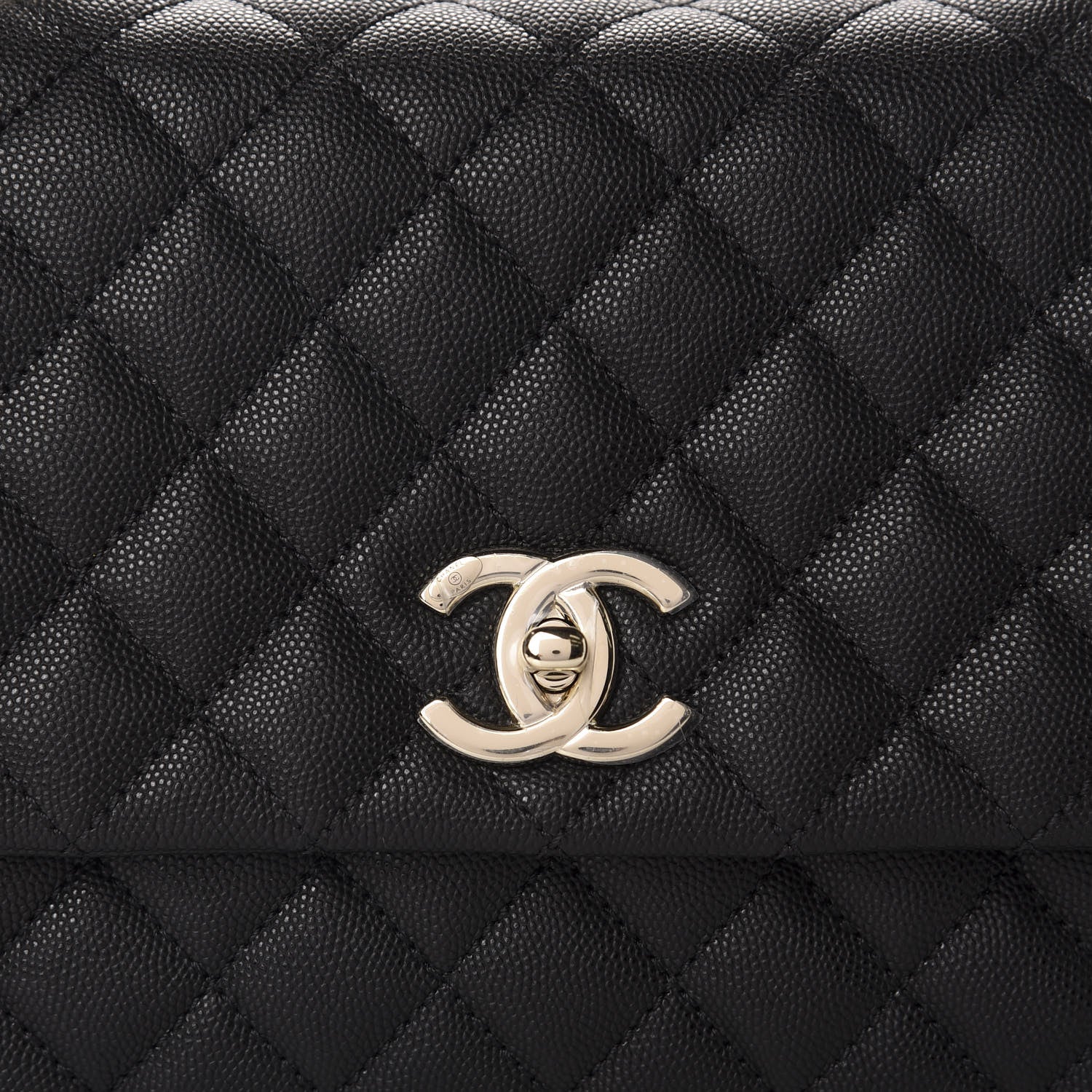 Chanel Caviar Quilted Small Coco Handle Flap Black 10 of 12