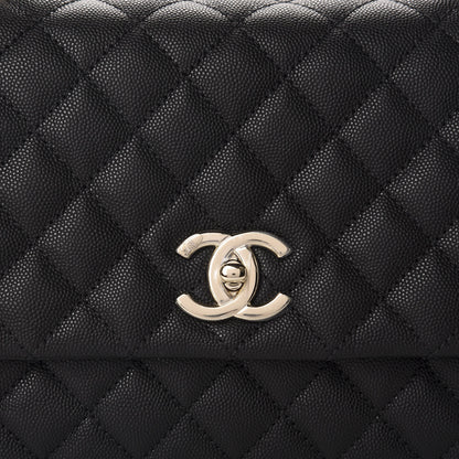 Chanel Caviar Quilted Small Coco Handle Flap Black 10 of 12
