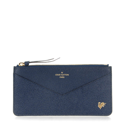 Louis Vuitton Calfskin Jeanne Wallet Zippered Insert Dark Blue 1 of 8