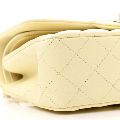 Chanel Caviar Quilted Small Double Flap Light Yellow 9 of 11