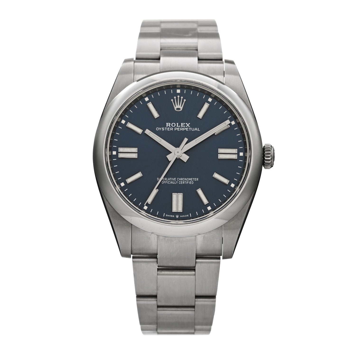 Rolex Stainless Steel 41mm Oyster Perpetual Watch Bright Blue 124300 1 of 5