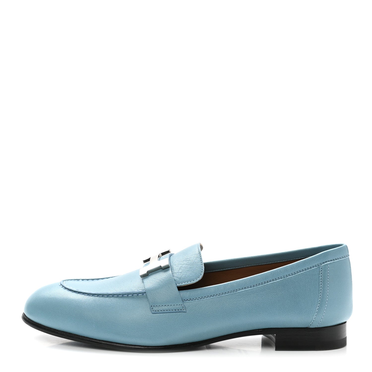 Hermes Goatskin Paris Loafers 37 Bleu Dorset 1 of 9