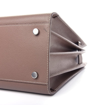 Saint Laurent Grained Calfskin Topstitch Small Classic Sac De Jour Taupe 8 of 12