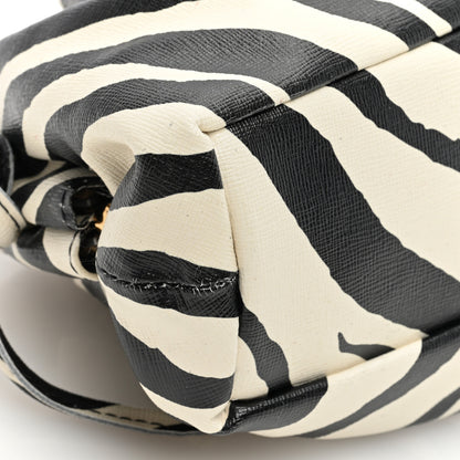 Mansur Gavriel Zebra Print Mini Cloud Clutch Black White 8 of 11