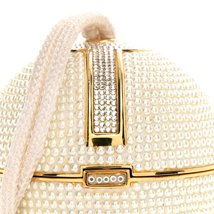 Judith Leiber Swarovski Crystal Disco Ball Minaudiere Clutch White Gold 8 of 14
