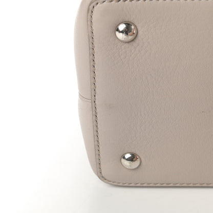 Fendi Vitello Dolce Fox Goat Bi-Color Sad Eyes Mirror Charm Petite 2Jours Tote Grigio Polvere Black 11 of 16