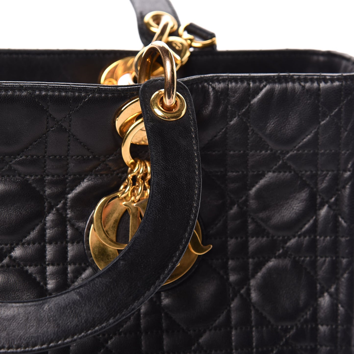 Lambskin Cannage Large Lady Dior Black