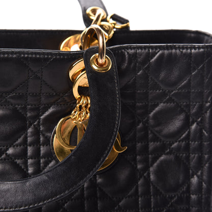Christian Dior Lambskin Cannage Large Lady Dior Black 12 of 17