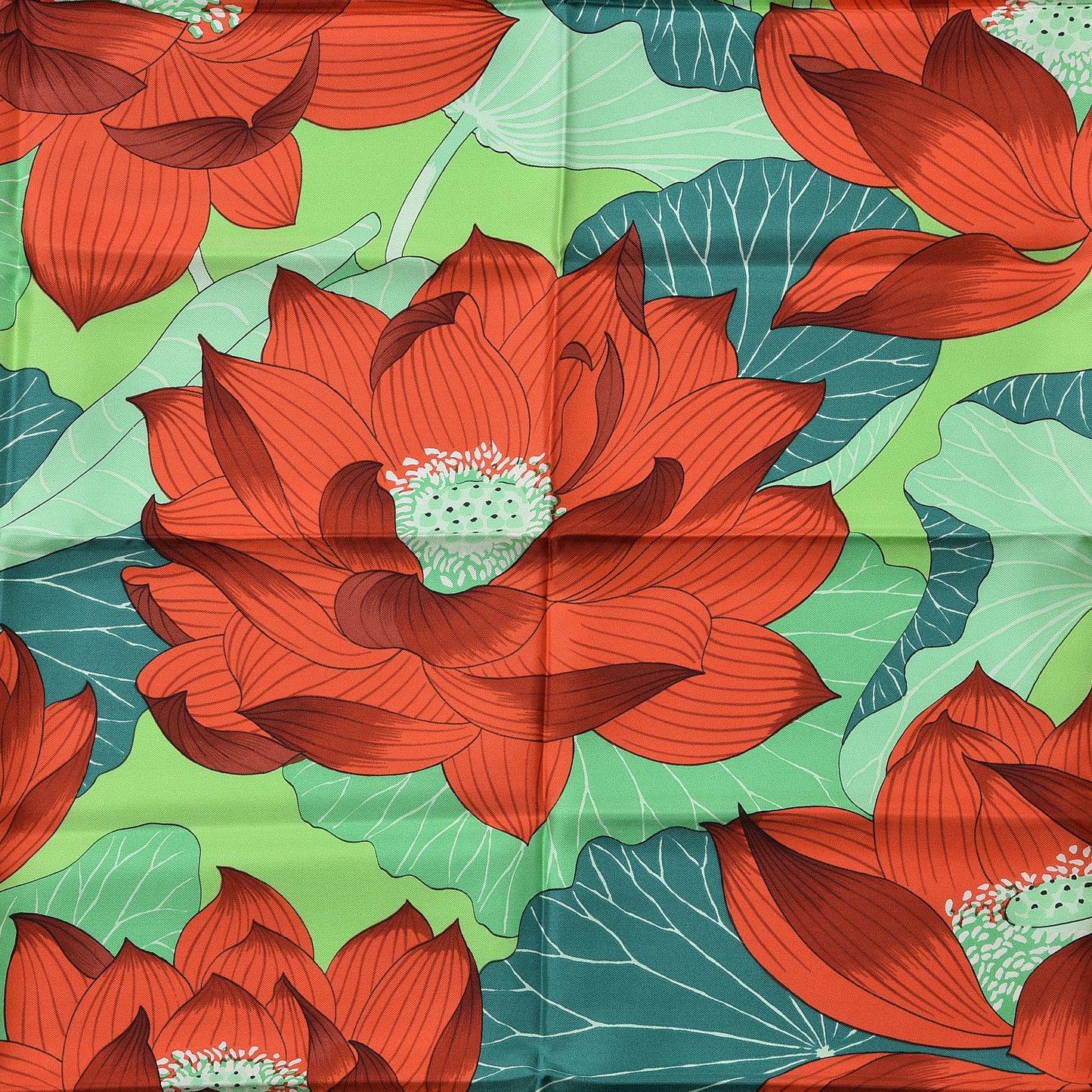 Silk Fleurs de Lotus Scarf 90