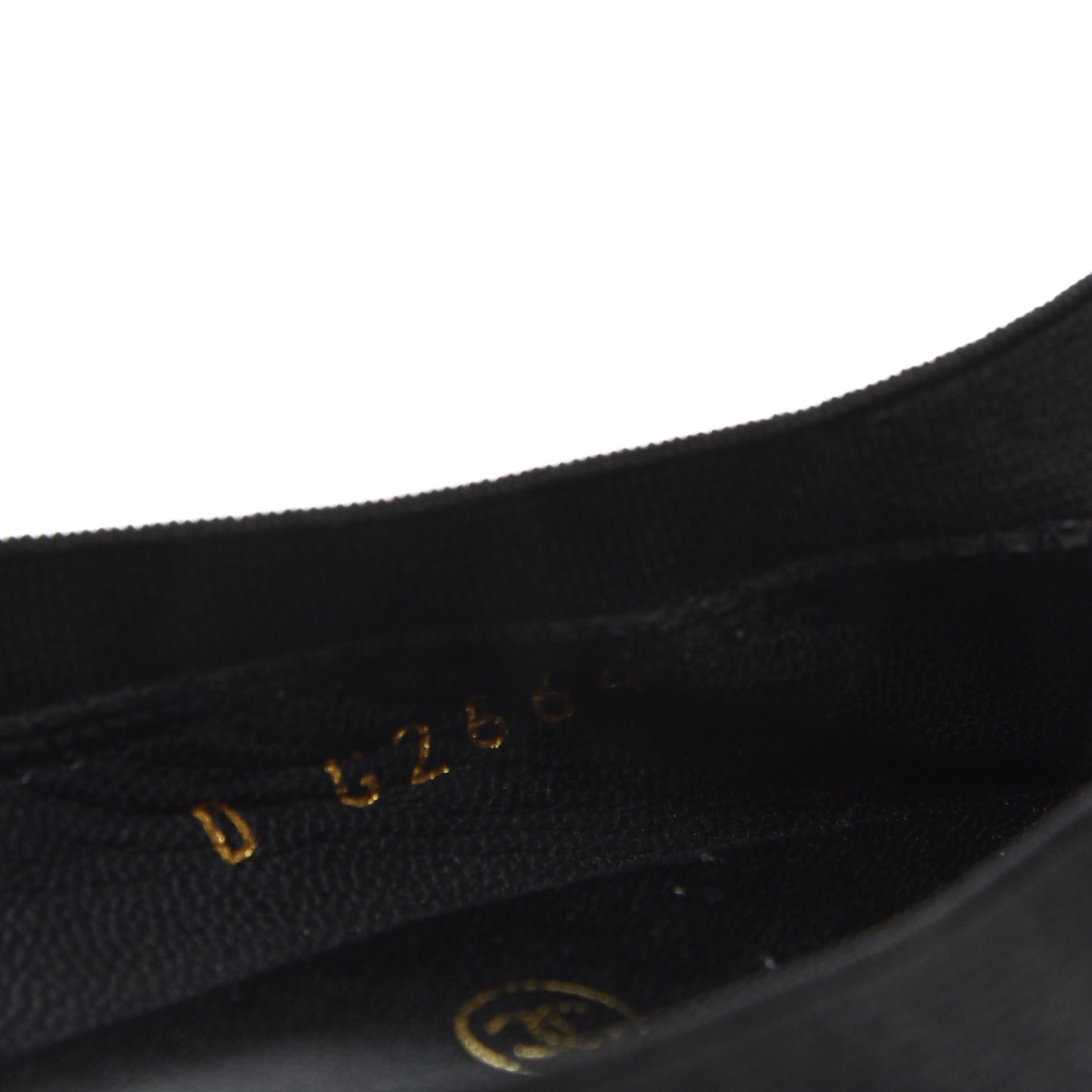 Metallic Lambskin Cap Toe CC Elastic Stretch Pumps 38 Black