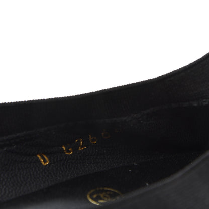 Chanel Metallic Lambskin Cap Toe CC Elastic Stretch Pumps 38 Black 10 of 11