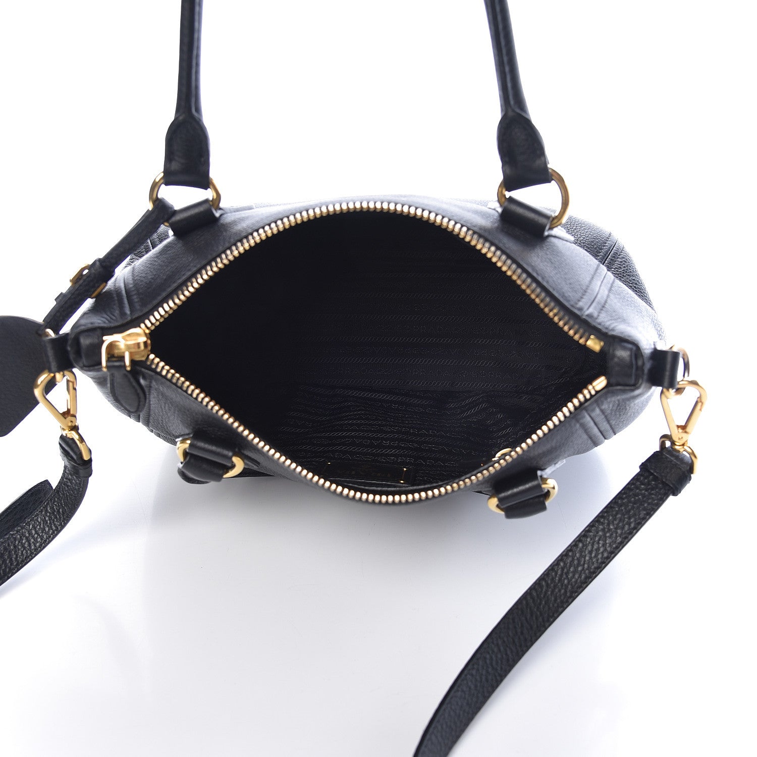 Prada Vitello Phenix Shopping Tote Black 5 of 13