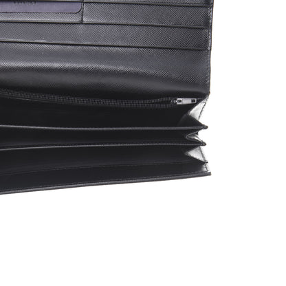 Prada Tessuto Nylon Continental Flap Wallet Black 5 of 9