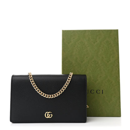 Gucci Calfskin Mini GG Marmont Chain Wallet Black 11 of 11