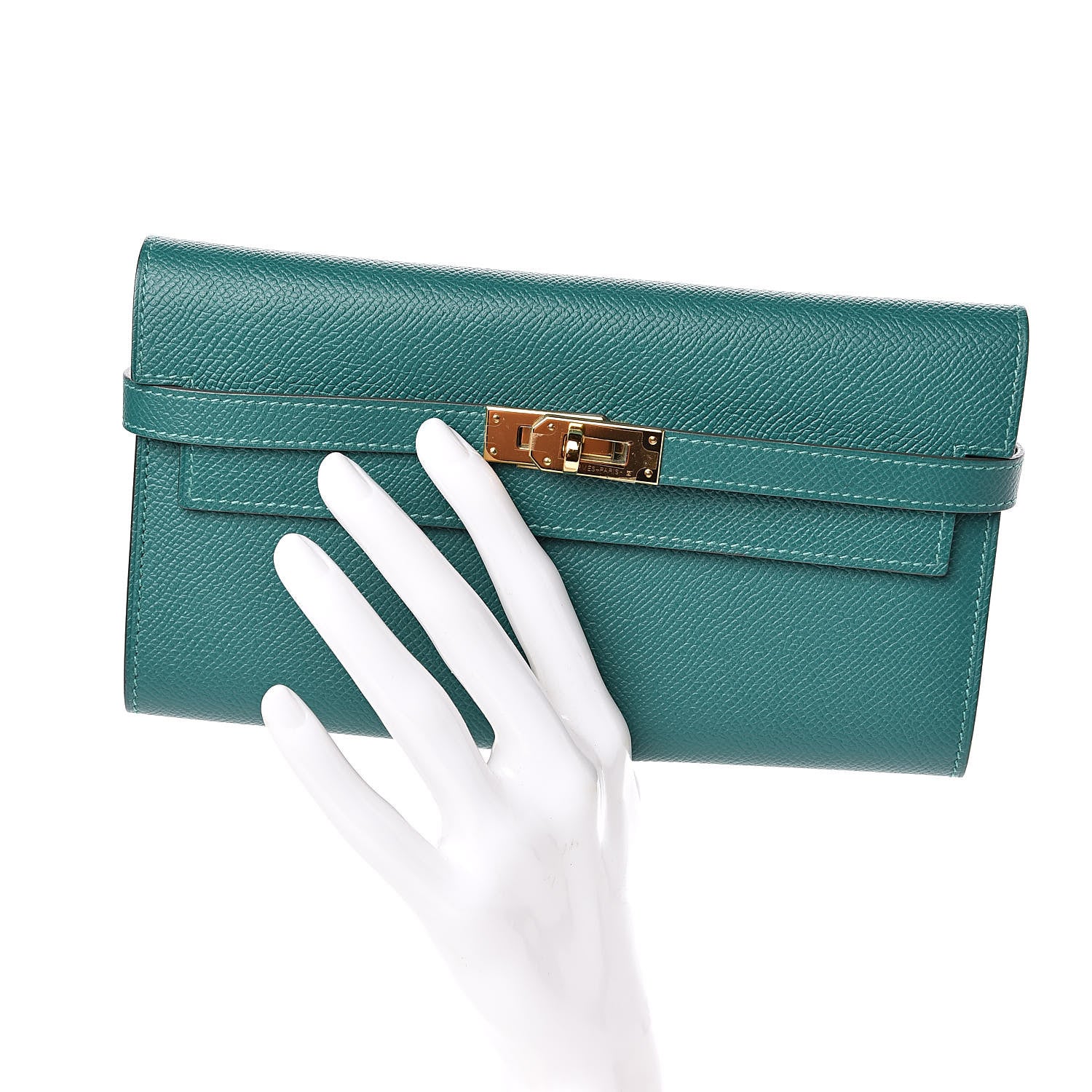 Hermes Epsom Kelly Longue Wallet Malachite 2 of 9