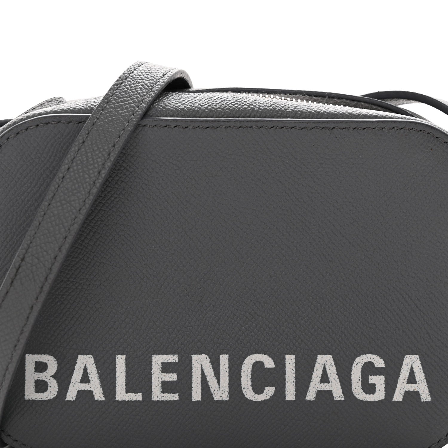 Balenciaga Grained Calfskin Logo XS Ville Camera Bag Gris Perle Fonce White 8 of 12