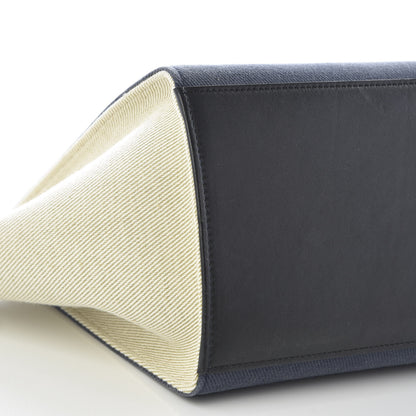Celine Smooth Calfskin Linen Small Tri-Color Trapeze Black Navy Blue 5 of 8