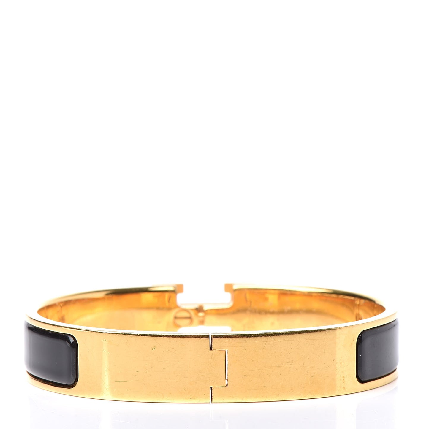Enamel Narrow Clic Clac H Bracelet GM Black
