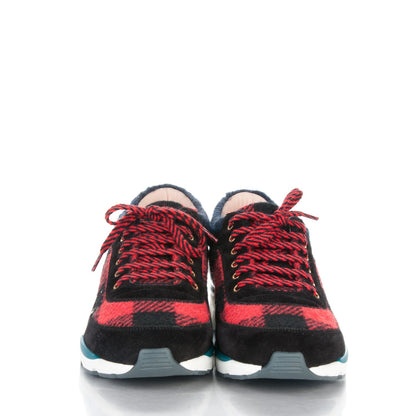 Chanel Tweed Suede Patent Calfskin Sneakers 36 Red Black Navy 2 of 8