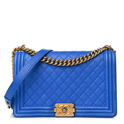Chanel Lambskin Quilted New Medium Boy Flap Blue 1 of 18