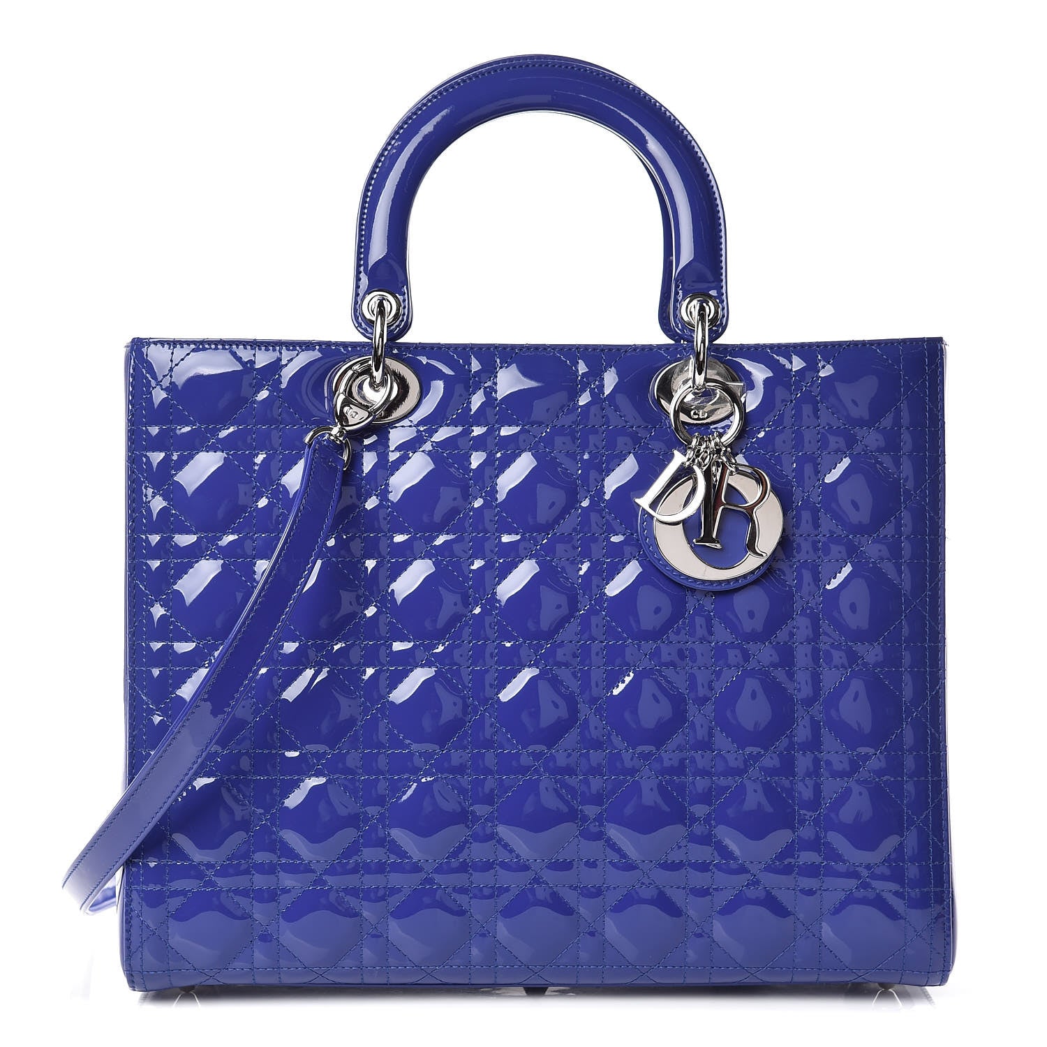 Christian Dior Patent Cannage Large Lady Dior Purple 1 of 11