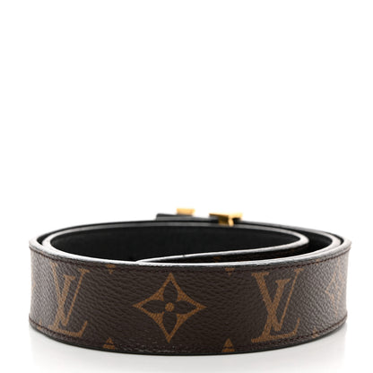 Louis Vuitton Calfskin Monogram 30mm LV Initiales Reversible Belt 80/32 Black 3 of 7