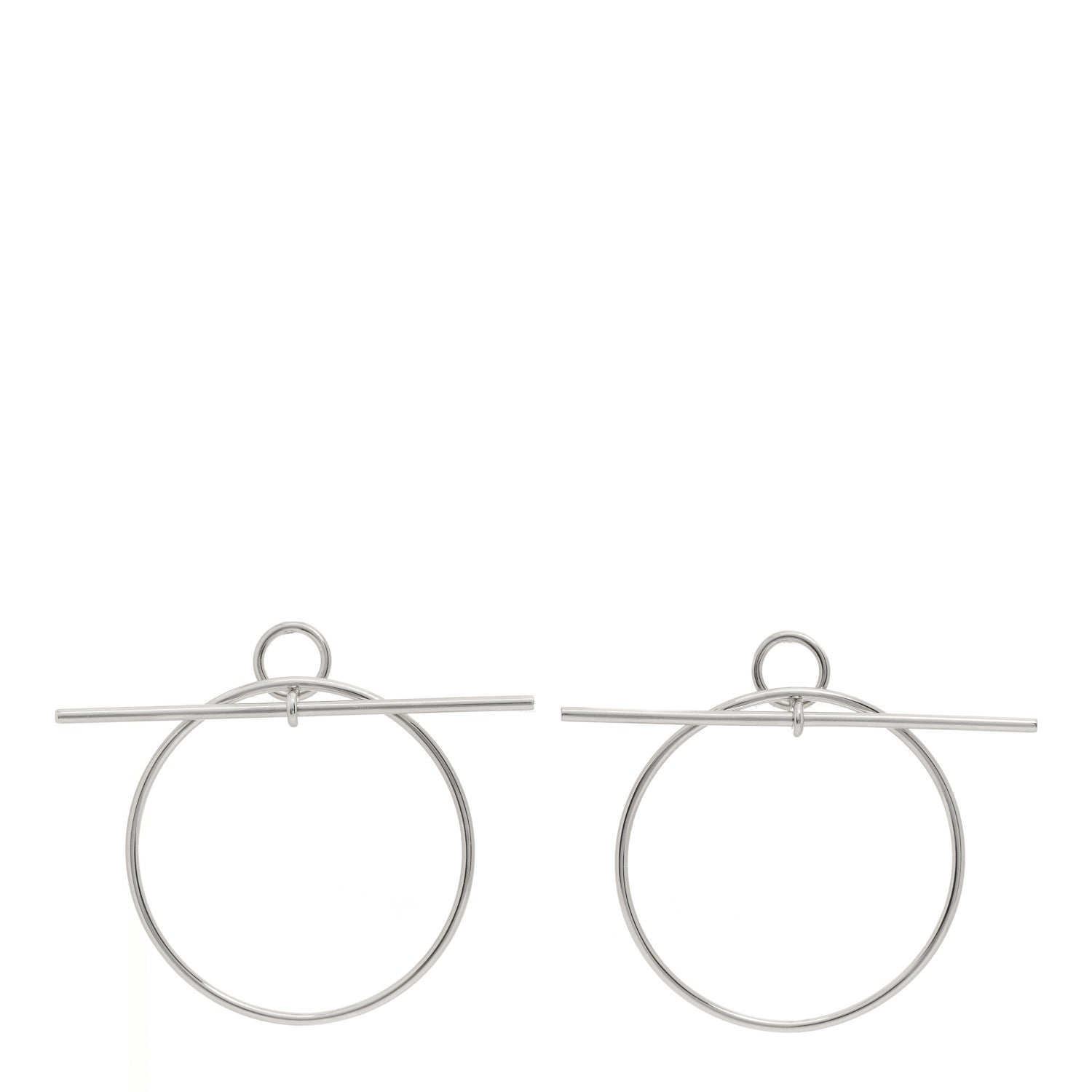 Hermes Sterling Silver MM Loop Earrings 1 of 5