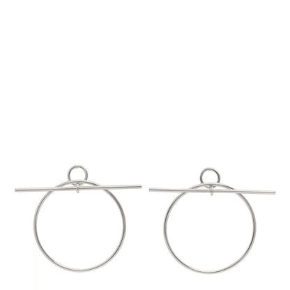 Hermes Sterling Silver MM Loop Earrings 1 of 5