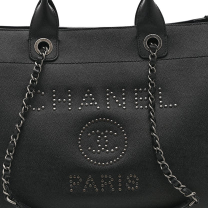Chanel Caviar Small Studded Deauville Tote Black 8 of 10