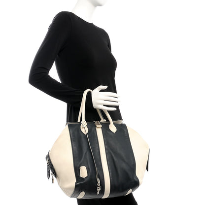 Louis Vuitton Calfskin Suship North South Speedy Navy White 2 of 9