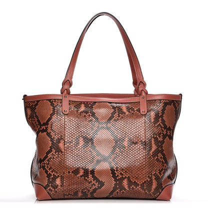 Gucci Python Medium Craft Tote Coral 1 of 12