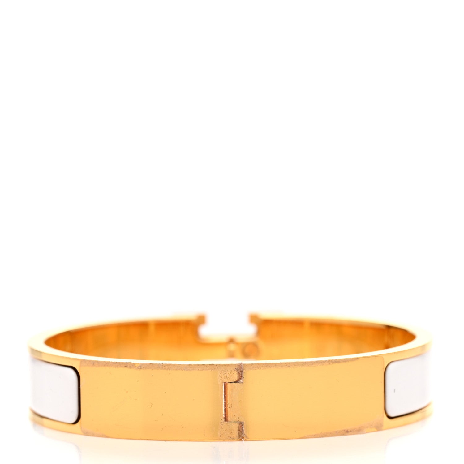 Hermes Enamel Narrow Clic Clac H Bracelet GM White 3 of 6
