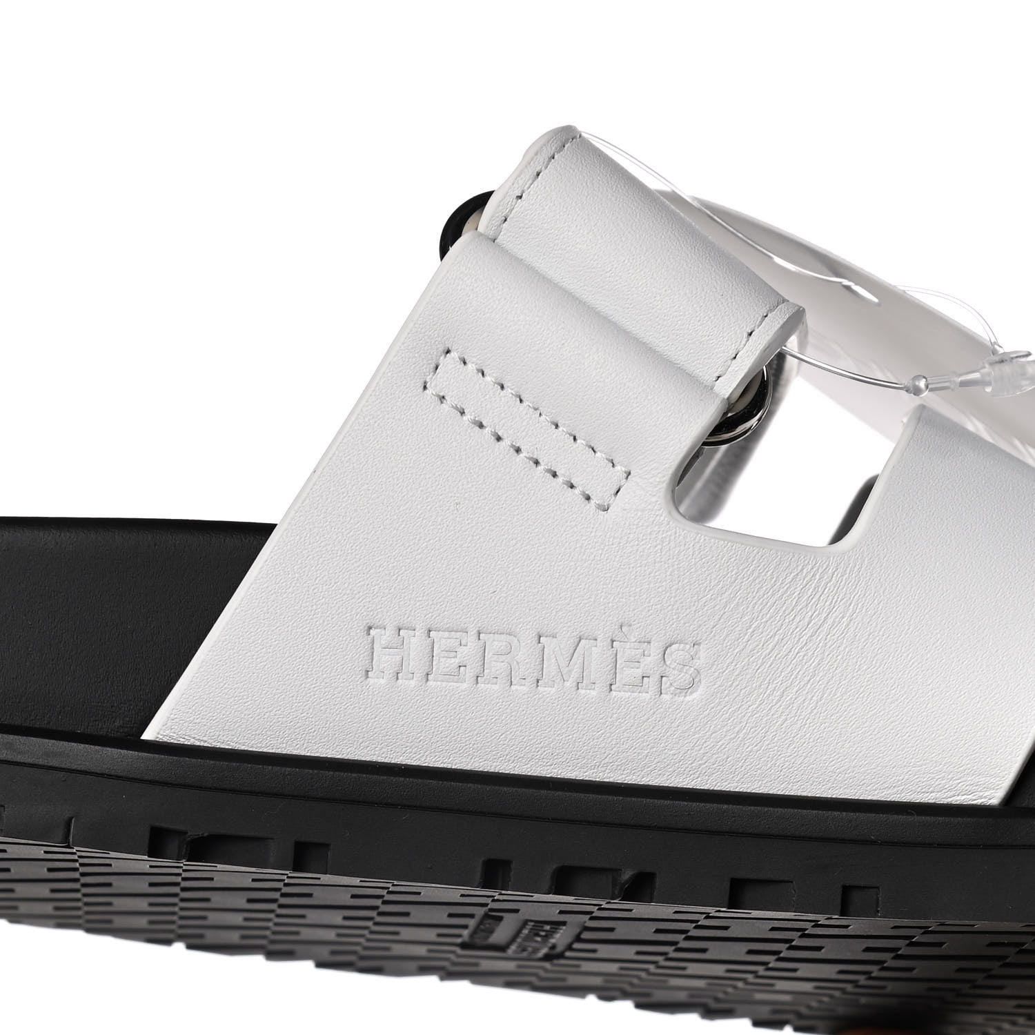 Hermes Calfskin Womens Chypre Sandals 37.5 White 8 of 13