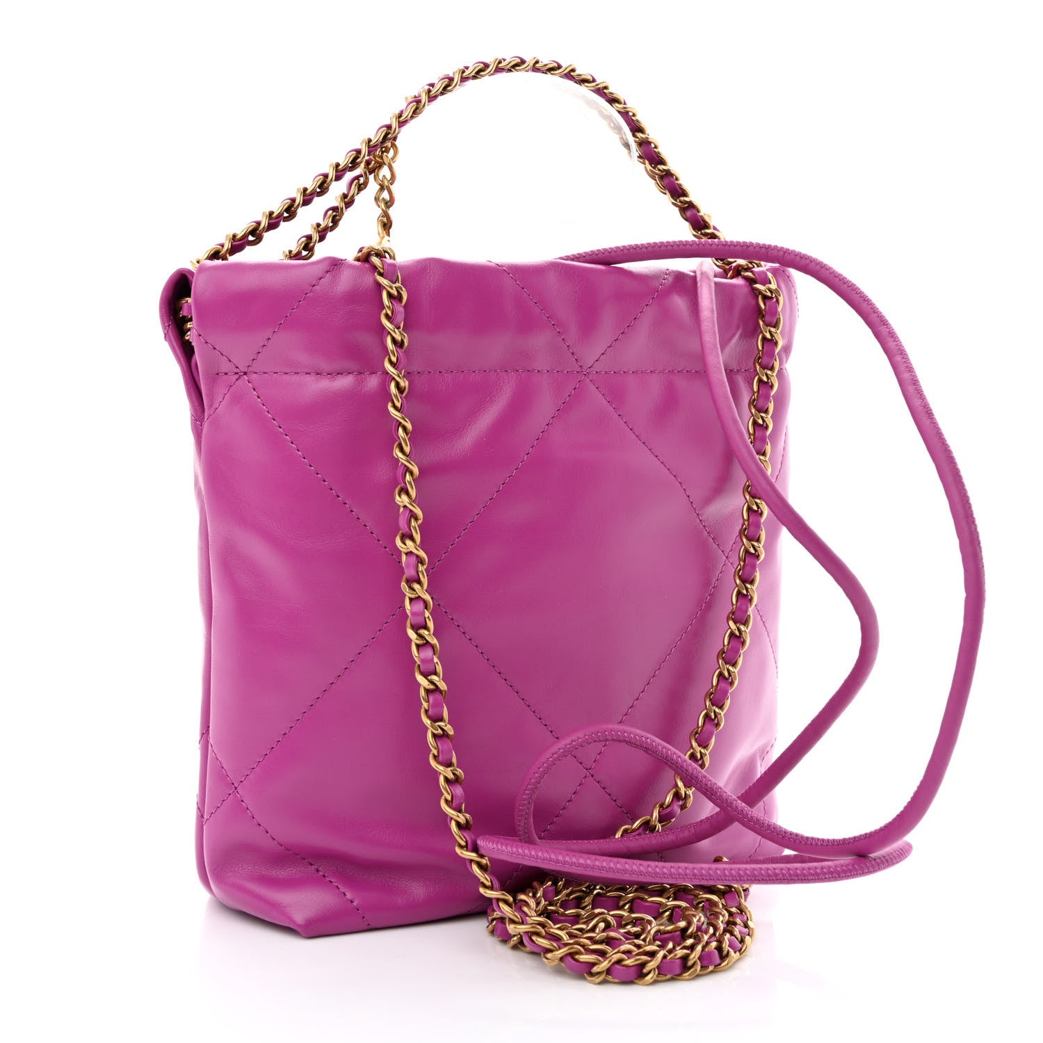 Chanel Shiny Calfskin Quilted Mini Chanel 22 Purple 3 of 11