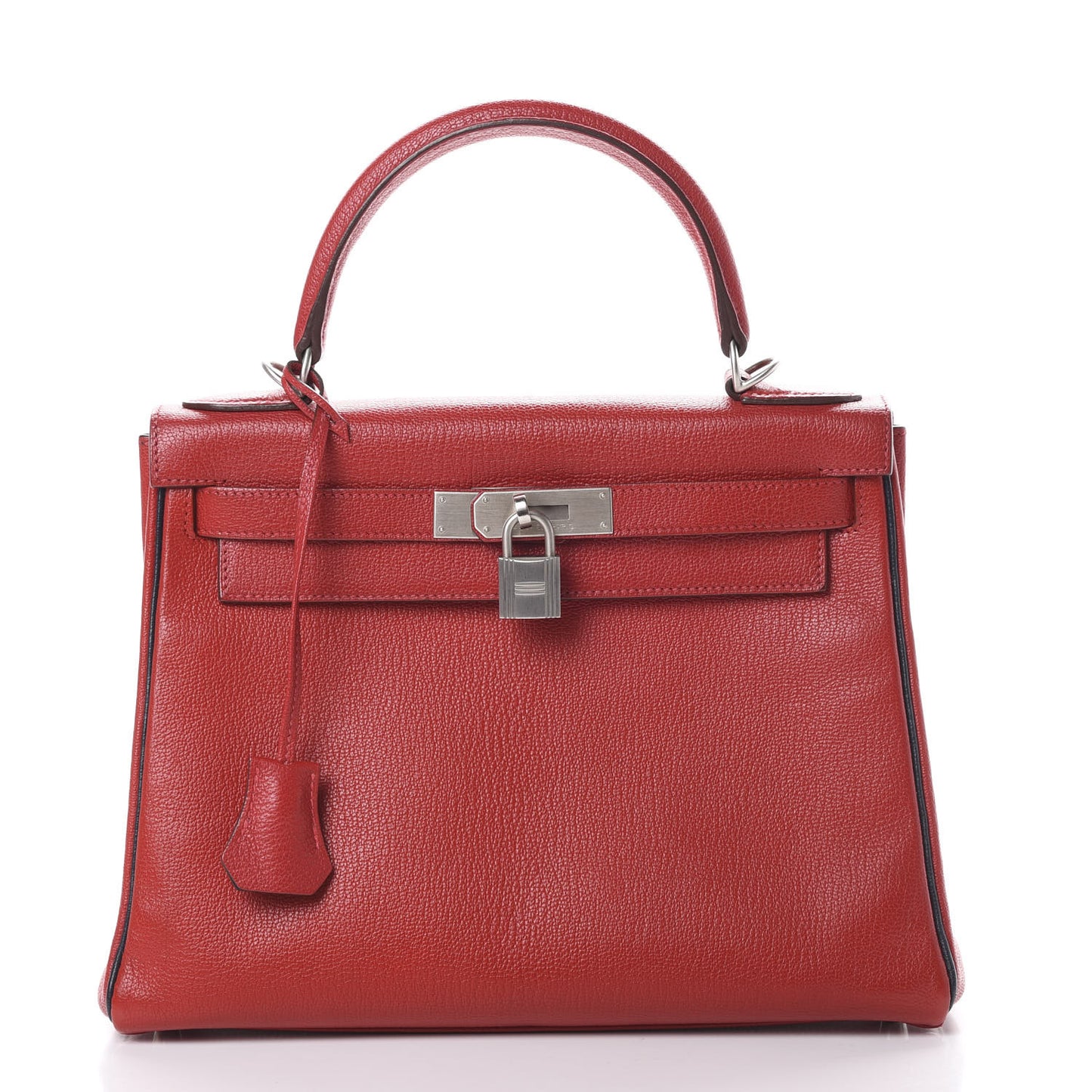Chevre Mysore Horseshoe Kelly Retourne 28 Rouge Garance Bleu Obscur
