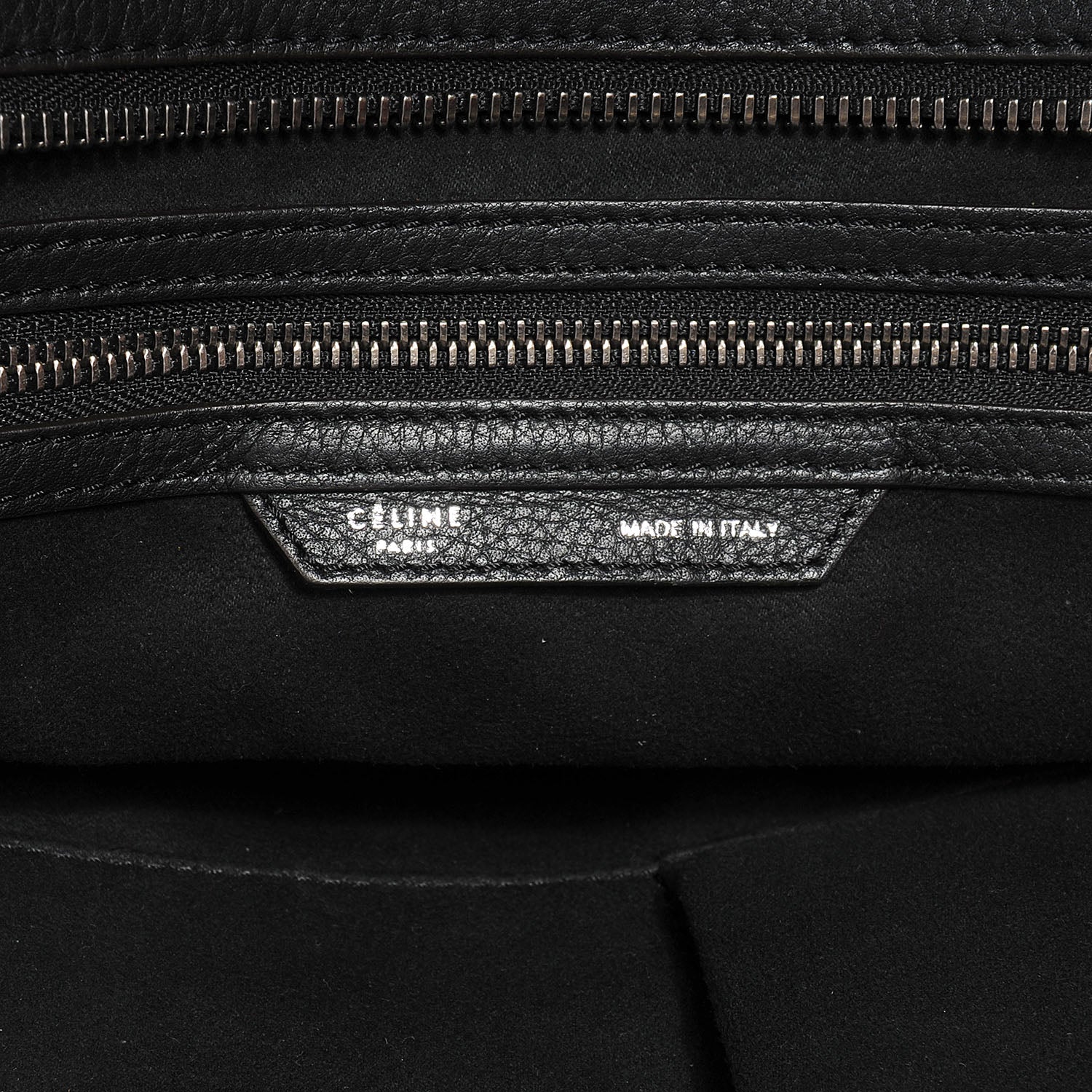 Celine Drummed Leather Shoulder Luggage Black 6 of 7