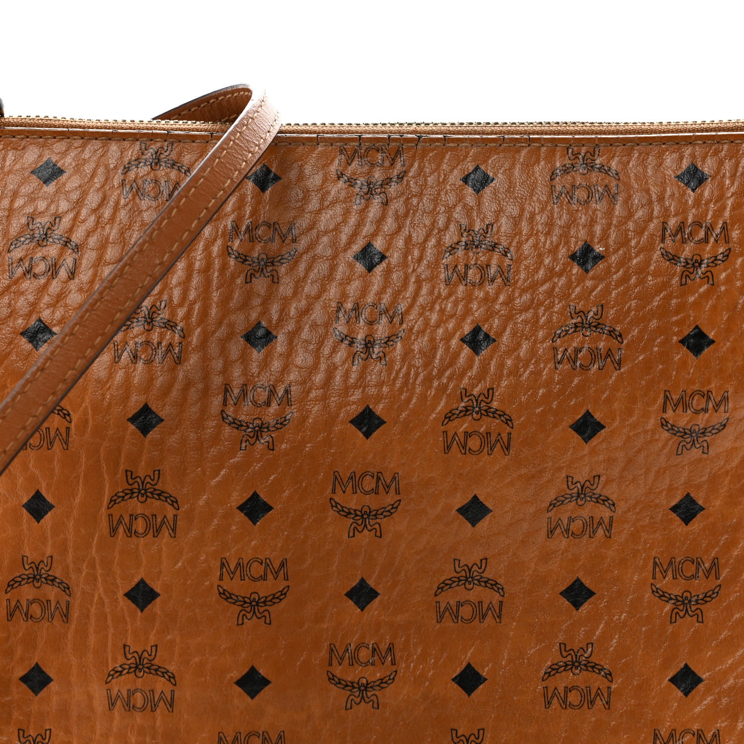 MCM Visetos Medium Crossbody Pouch Cognac 8 of 15
