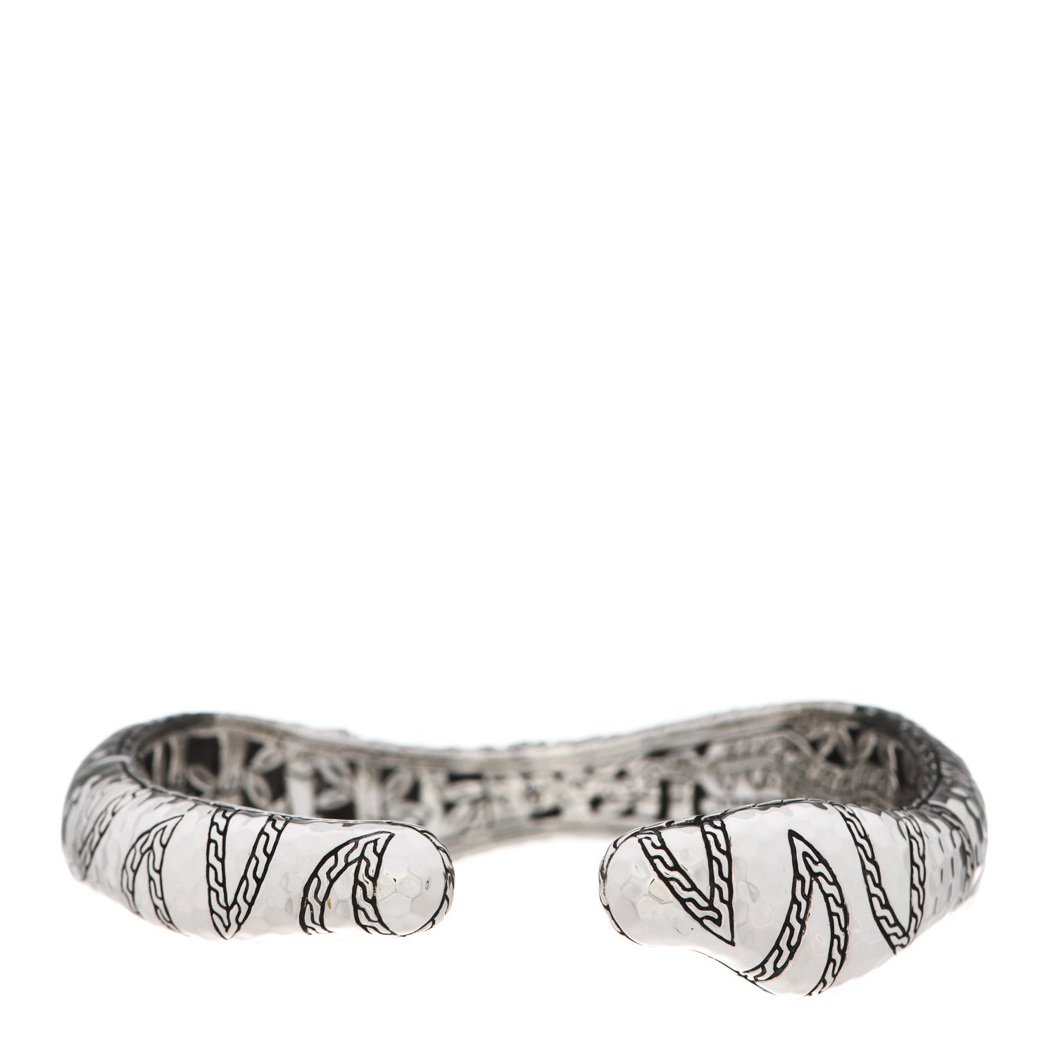 John Hardy Sterling Silver White Topaz Palu Macan Cuff Bracelet 2 of 4