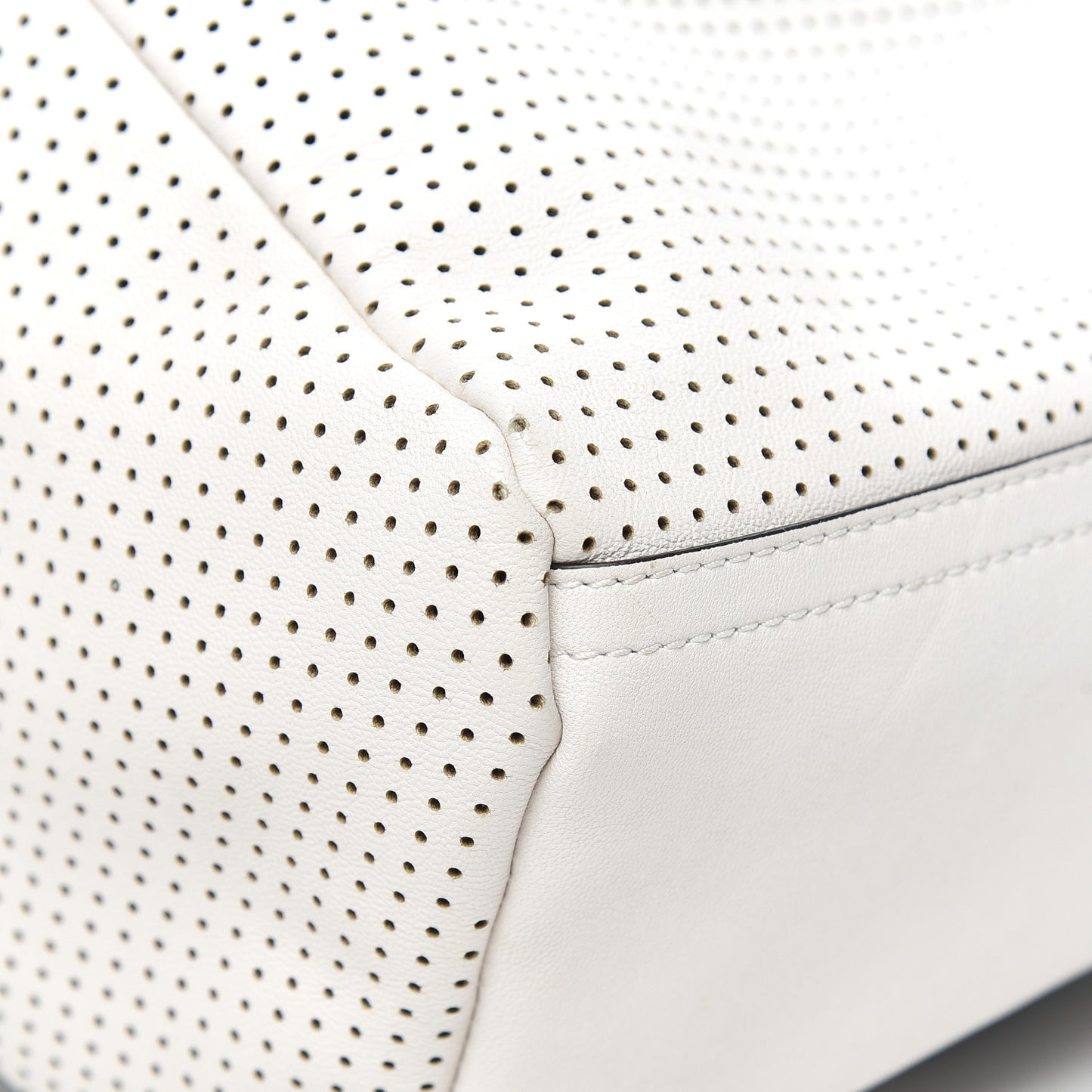 Lambskin Perforated Small Pandora White