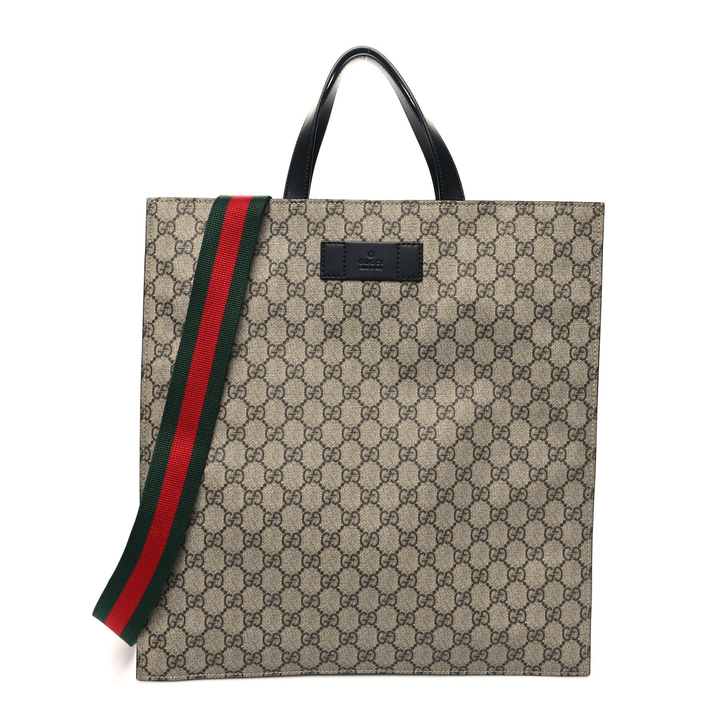 Soft GG Supreme Monogram Web Vertical Tote Black