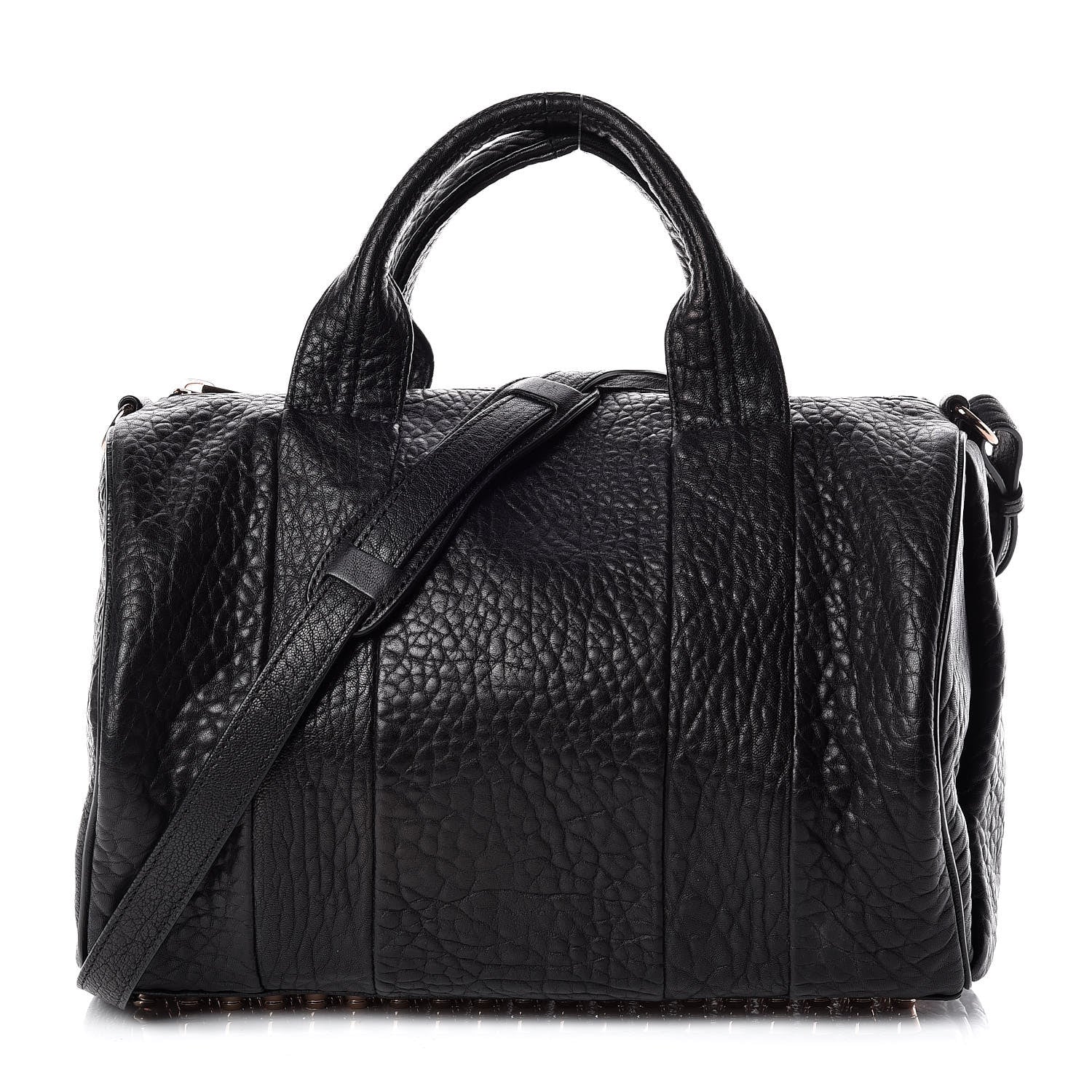 Alexander Wang Pebbled Lambskin Rocco Black Rose Gold Hardware 1 of 9