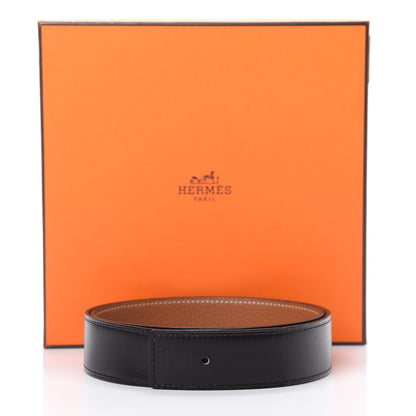 Hermes Box Togo 32mm Belt Strap 80 Black Gold 7 of 7