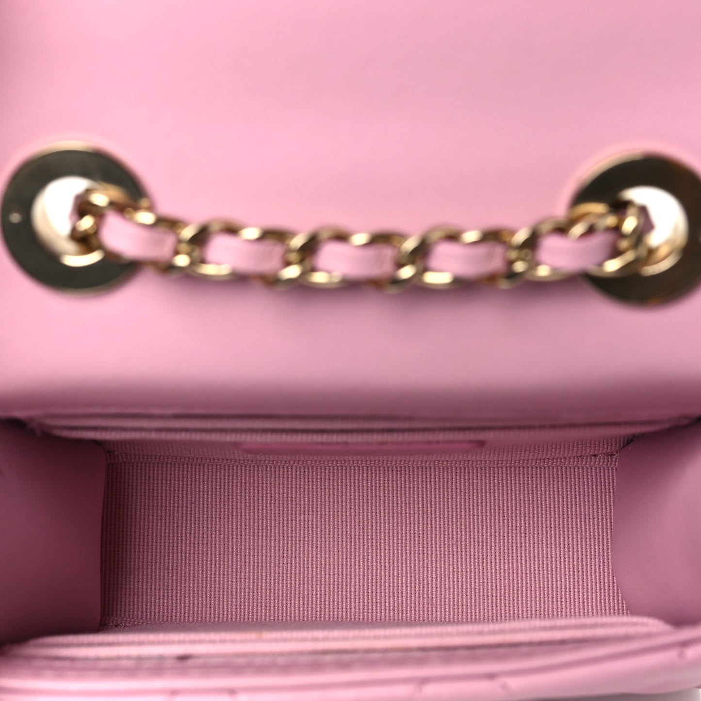 Lambskin Quilted Mini Trendy CC Clutch With Chain Pink