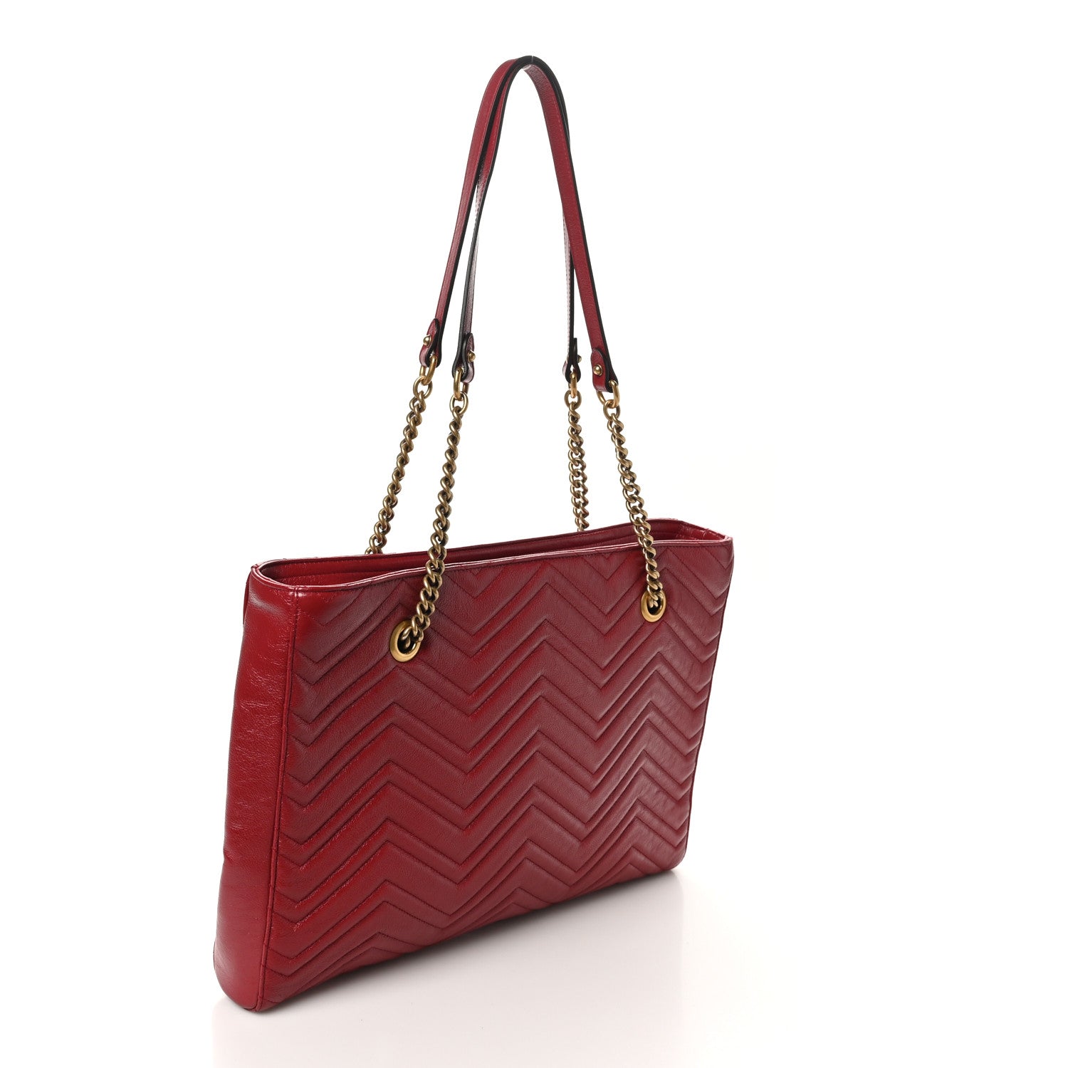Gucci Azalea Calfskin Matelasse Medium GG Marmont Slim Tote Romantic Cerise 2 of 10